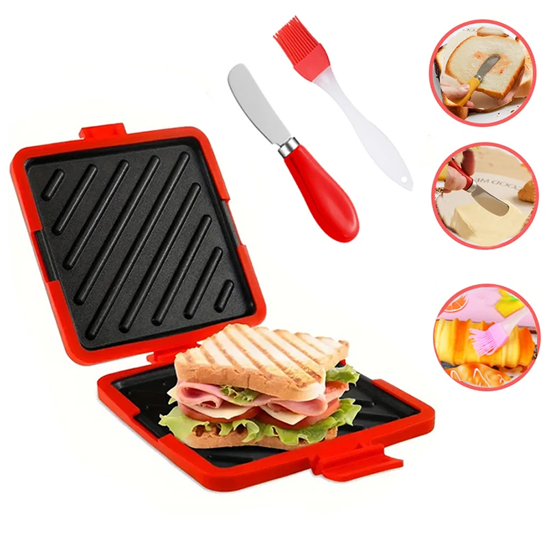 Kitchen Baking Brush - 3パック食品グレードサンドイッチトースター、バターナイフとオイルブラシセット付き、トーストやサンドイッチ作り用キッチンガジェット