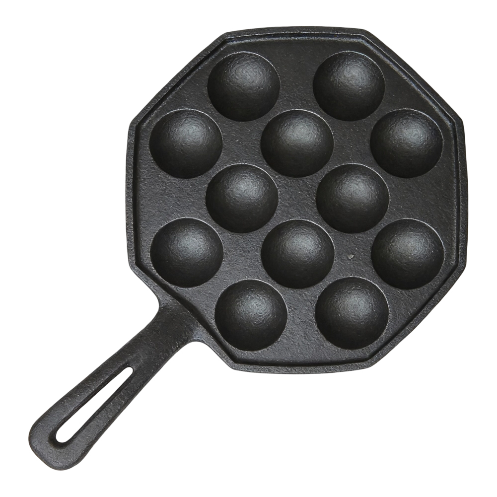 Baking Kitchen At Home - 鋳鉄製たこ焼き器 12穴 グリルプレート付き ウズラの卵やエビ卵料理の家庭用キッチンでの調理に