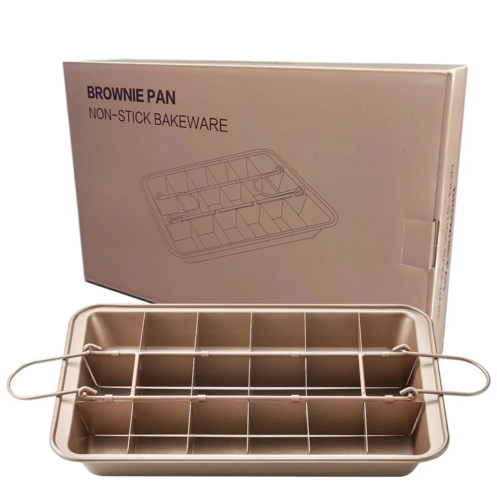 Springform Pan Set - 1Pc ベーキング皿ノンスティック耐熱皿正方形ブラウニーパンパンケーキパン格子チョコレートデザートケーキ型キッチンベーキングパン