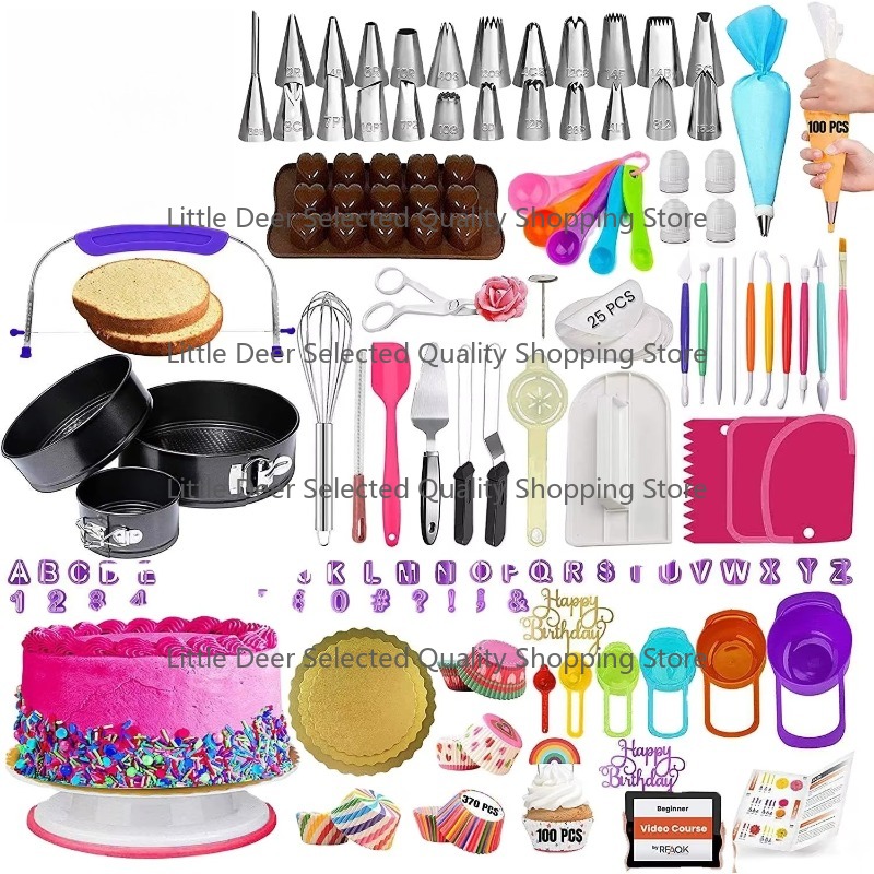 Springform Pan Set - ケーキデコレーション用品 700点 ケーキツールセット スプリングフォームパン ケーキレベラー 回転台