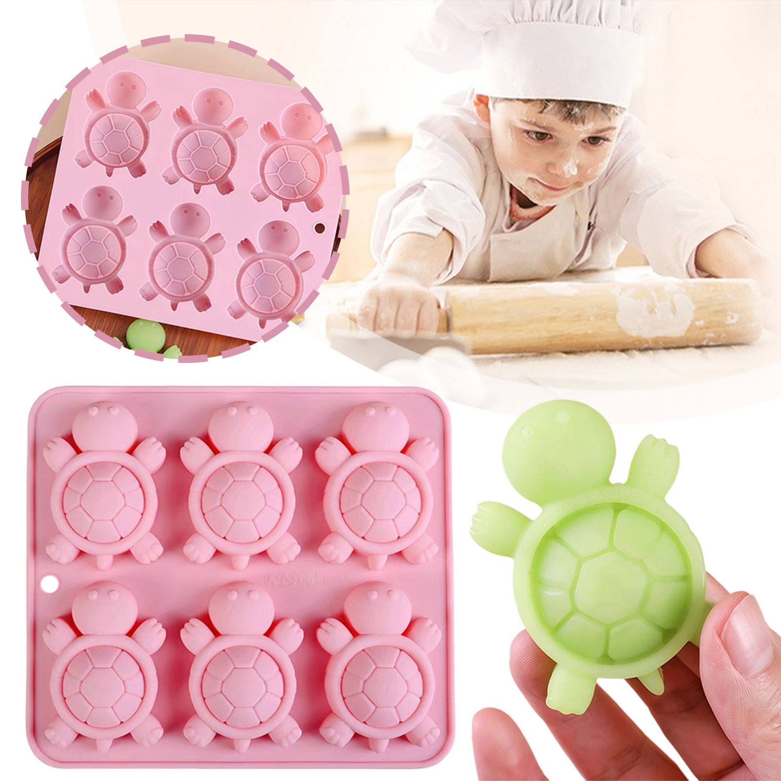 Kitchen Baking Supplies - カメのアイストレイ3Dカメのウミガメのシリコン型DIYアイスキューブ用の手作りのキッチンベーキング用品