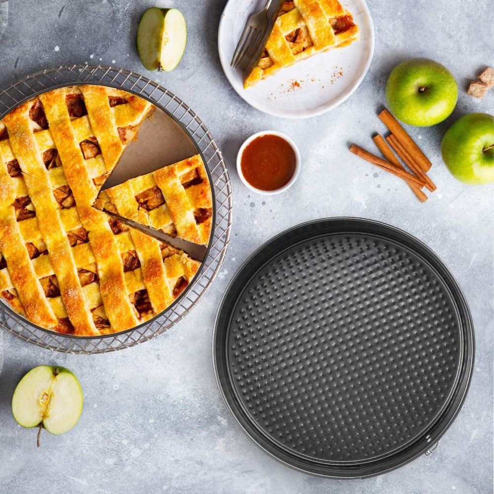 Springform Pan Set - 3個セット カーボンスチール製ケーキ型 ノンスティック加工 底取れ式 チーズケーキ型セット ノンスティック