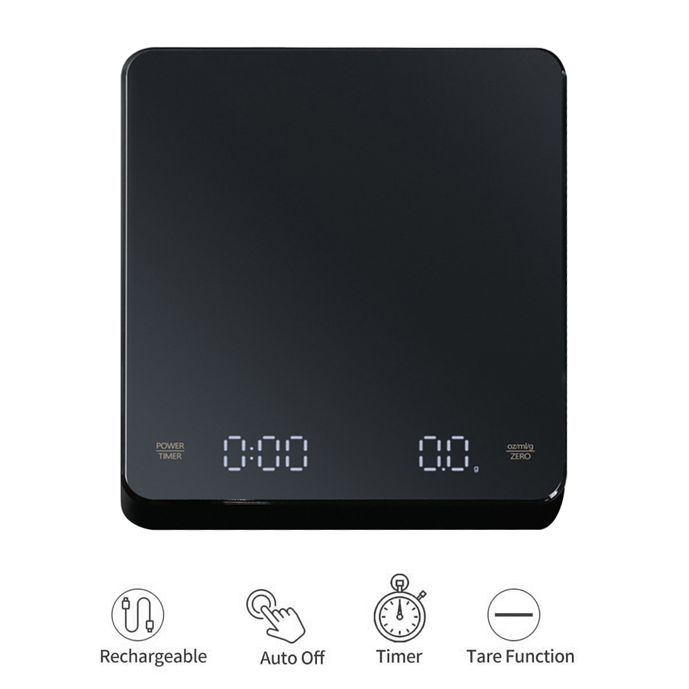 Kitchen Baking Timer - タイマー付きデジタルコーヒースケール LED スクリーンエスプレッソ USB 3kg 最大計量