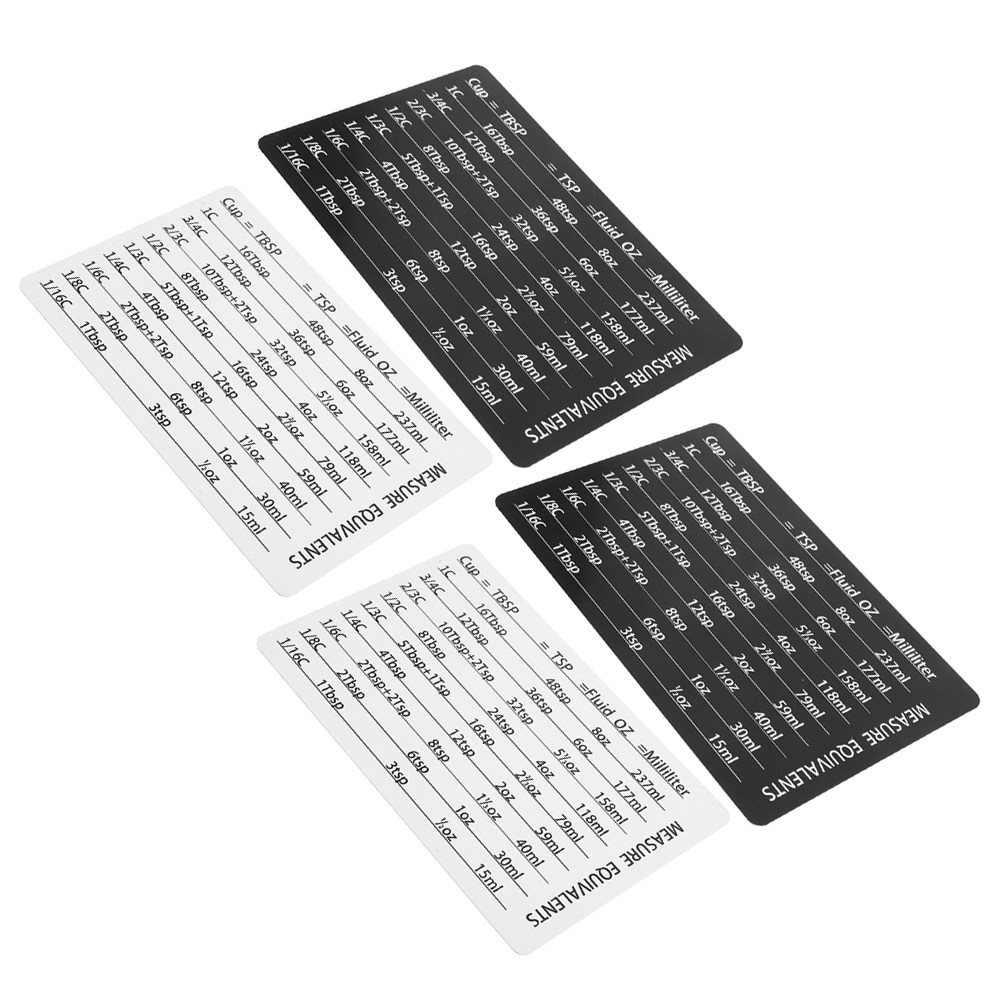 Kitchen Baking Conversion Chart - 4 個計量カップスプーンアクセサリー黒 2 白 2 キッチンガジェット変換チャートマグネット調理ベーキングツール家庭用