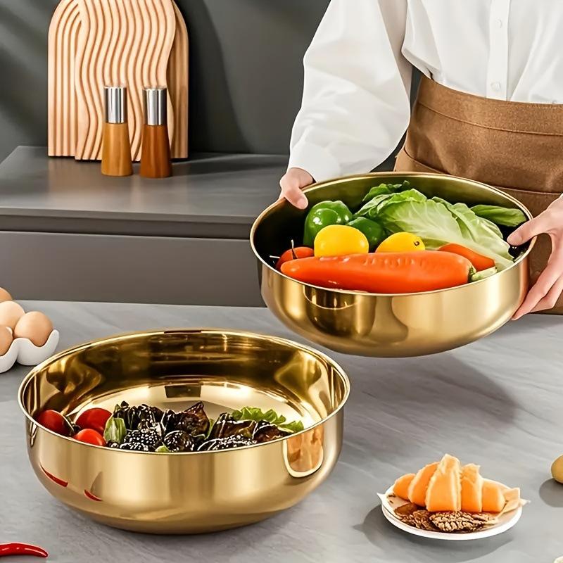 Commercial Kitchen For Baking - 新しいステンレス製ミキシングボウル、蓋付き、頑丈で錆びにくい、ベーキング、パスタ、サラダ用、業務用食器洗浄機対応キッチンツール