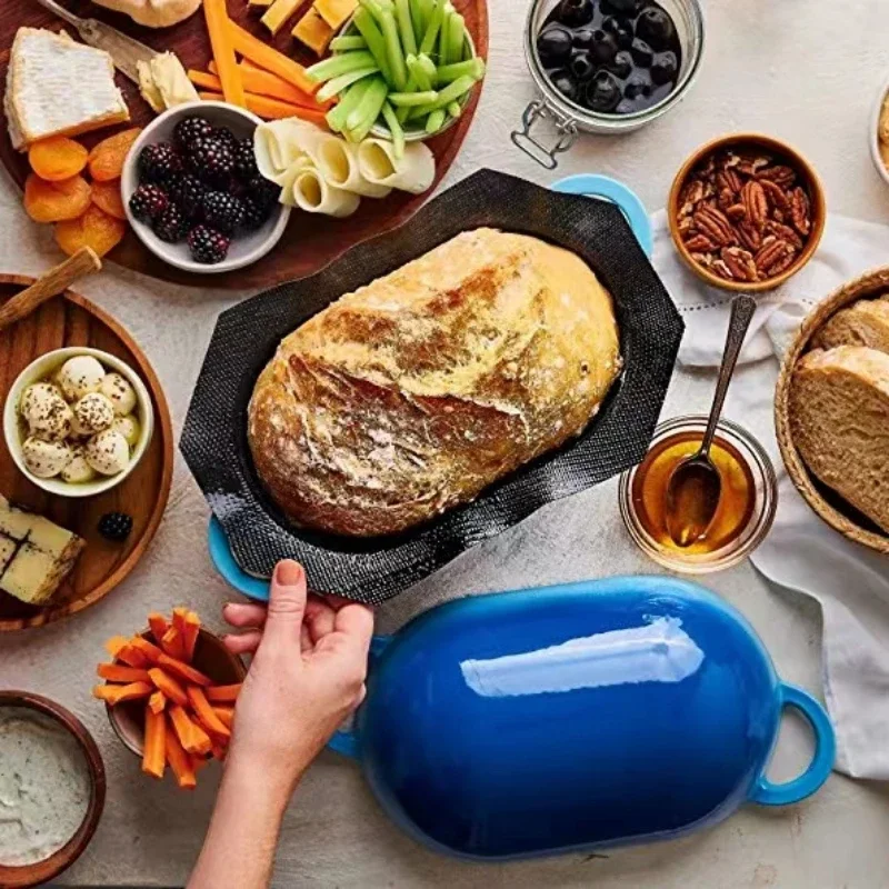 Springform Pan Set - Enamelcast ron dutchオーブン、頑丈な楕円形のローフパン、職人パンベーキングパン、オーブンセーフ、2 qt、2 qt