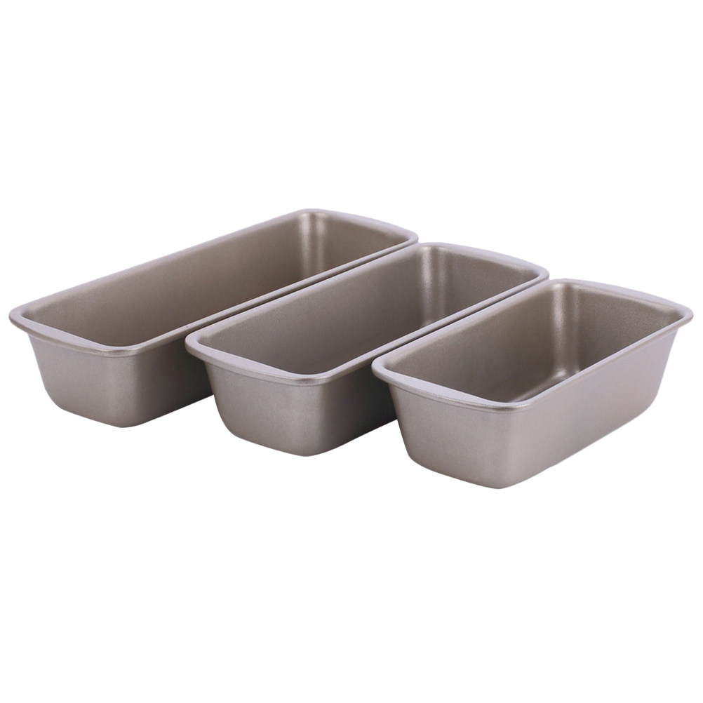 Kitchen Bakery - 3個セット 長方形ローフパン 炭素鋼製 ノンスティック ベーキングパン 家庭用キッチン