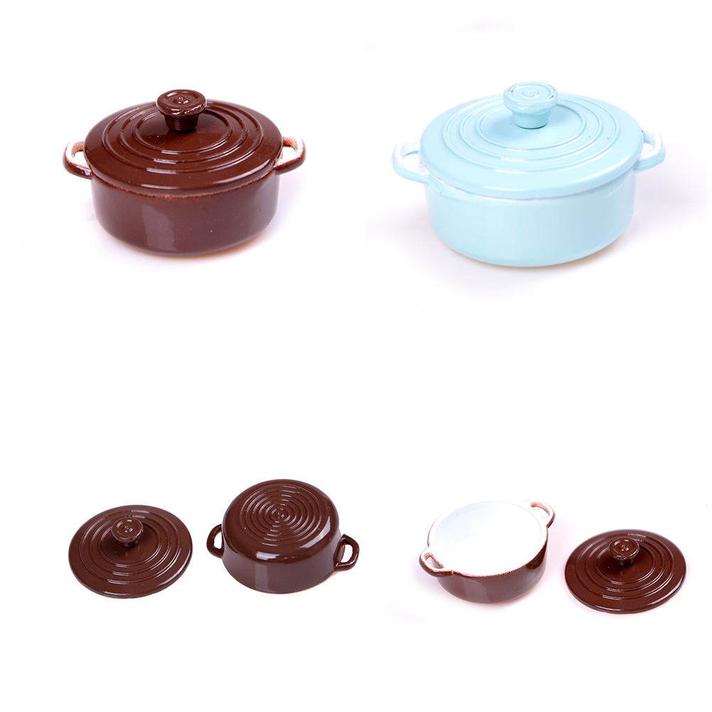 Kitchen Baking Store - ドールハウス用ミニチュアキッチン用品,1:12スケール,蓋付きミニポット,ドールハウス用アクセサリー,キッチンおもちゃ