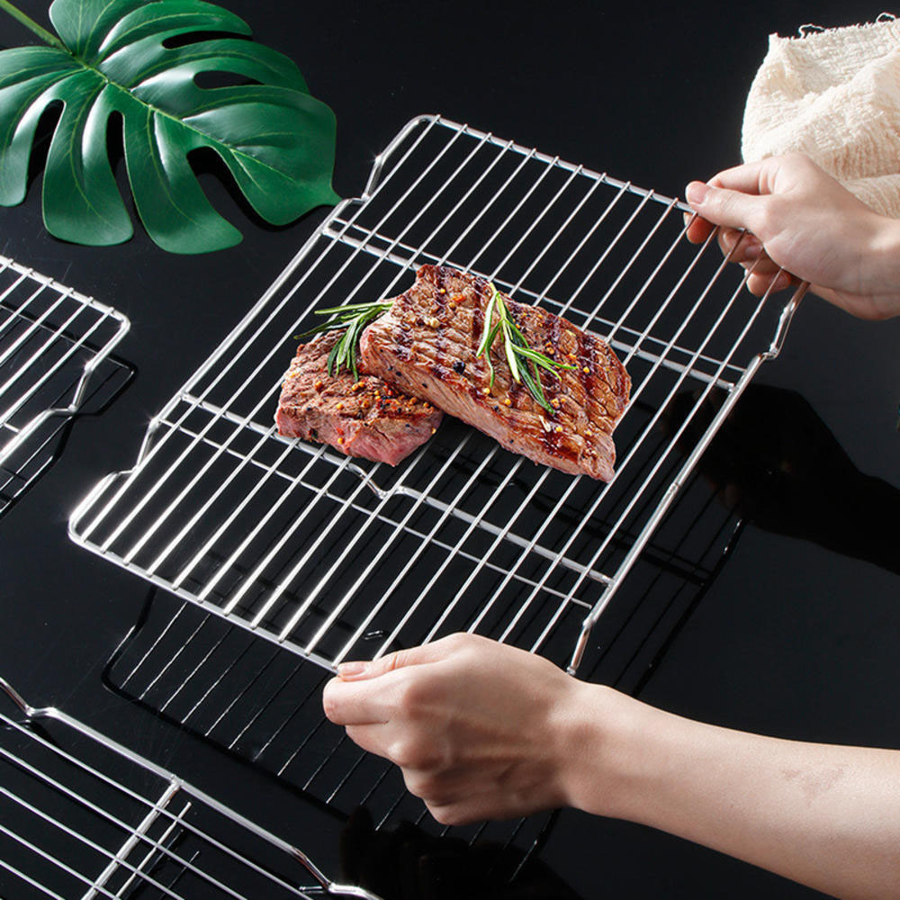Kitchen Baking Store - ステンレススチール バーベキューメッシュマット 再利用可能 耐熱性 BBQ ベーキングネットパッド