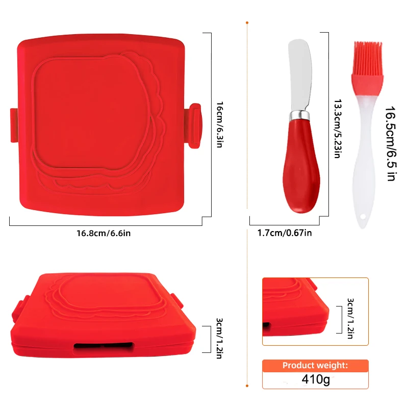 3パック食品グレードサンドイッチトースター、バターナイフとオ - Kitchen Baking Brush のレビューと価格