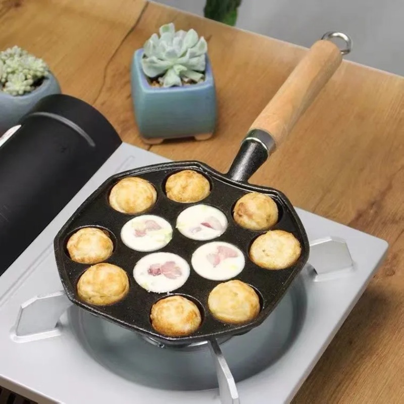 プロの誘導鋳鉄ガスストーブベーキングパン、14穴、パンケーキ - Kitchen Baking Brush のレビューと価格