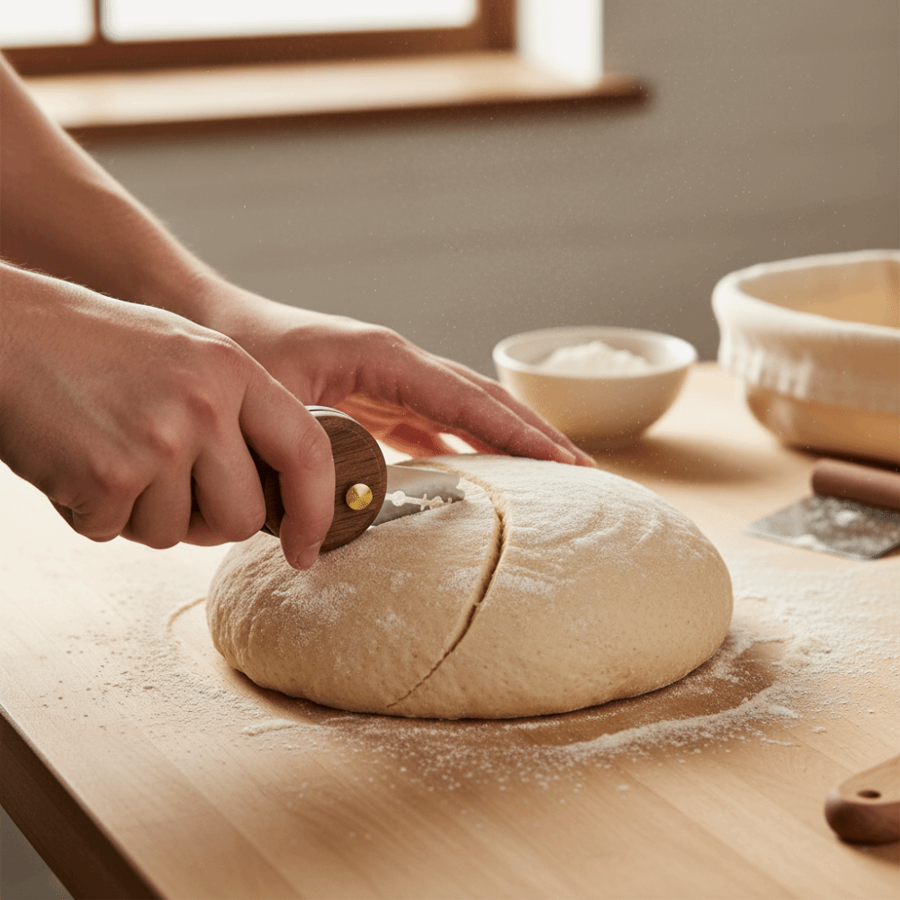 折りたたみ式木製ハンドルパン切り包丁、交換可能な5枚刃付き、 - Bread Lame Scoring のレビューと価格