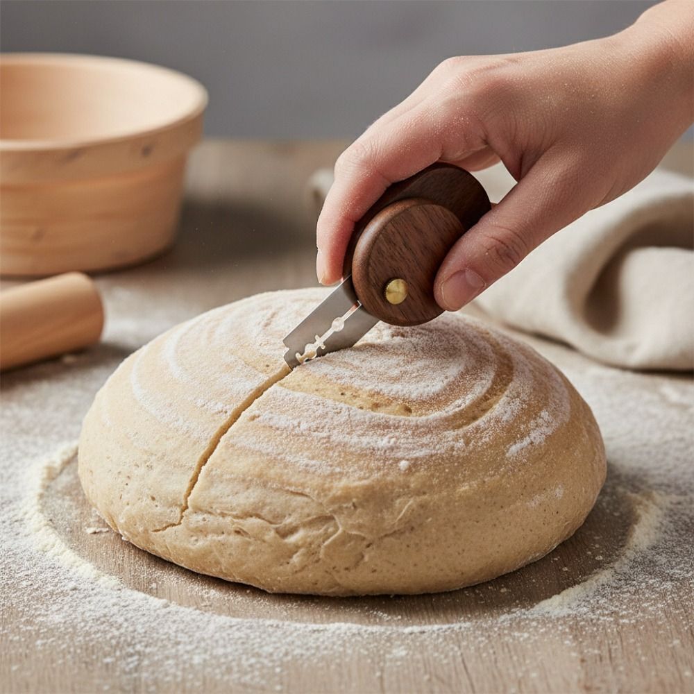 折りたたみ式木製ハンドルパン切り包丁、交換可能な5枚刃付き、 - Bread Lame Scoring のレビューと価格