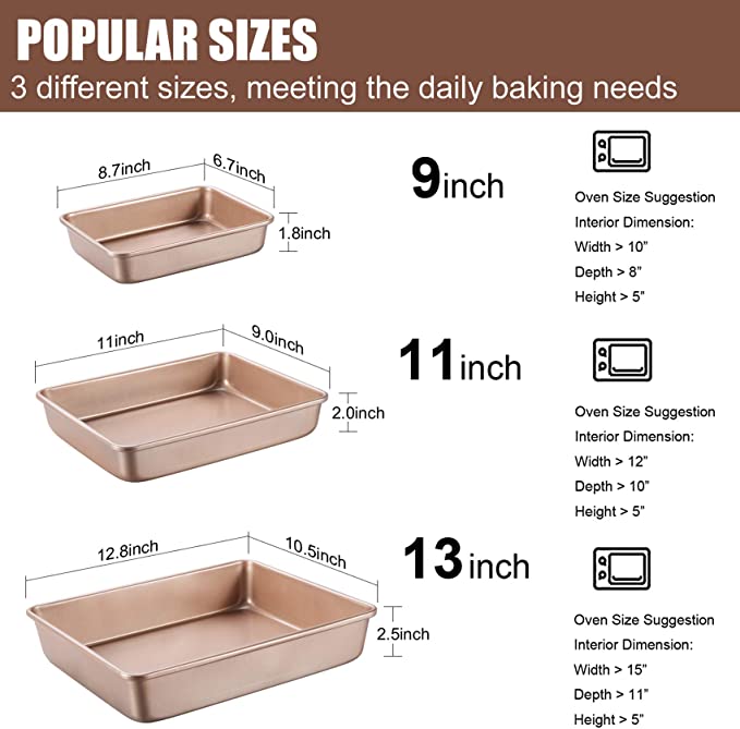 ディープベーキングパンクッキーシート長方形ゼリーロールノンス - Springform Pan Set のレビューと価格