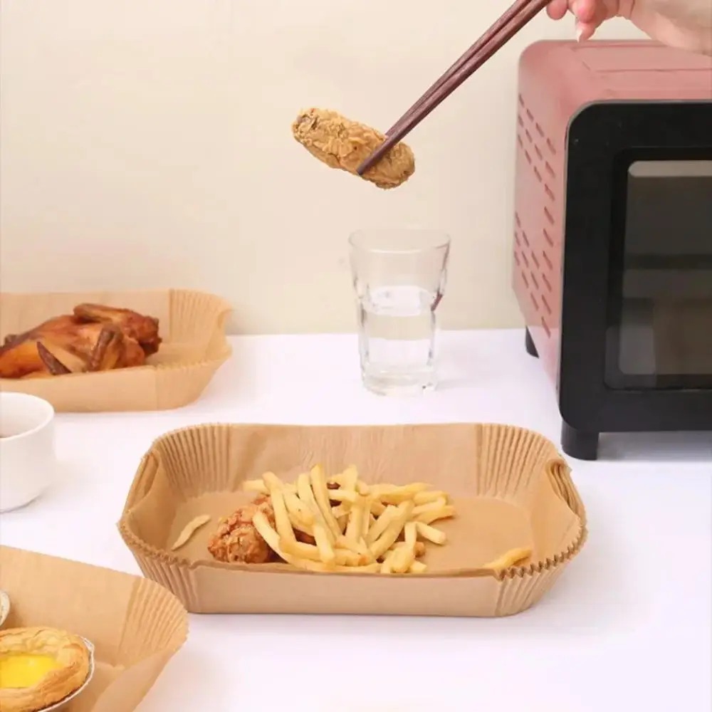 50/100 個使い捨てエアフライヤー紙長方形キッチンベーキ - Kitchen Baking Store のレビューと価格