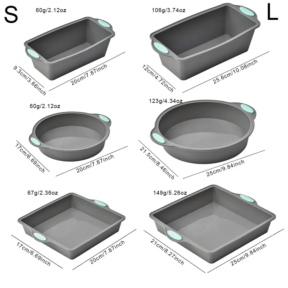 グレー耐熱シリコーンケーキ型パン 2/3 個ベーキングトレイ - Kitchen Baking Store のレビューと価格