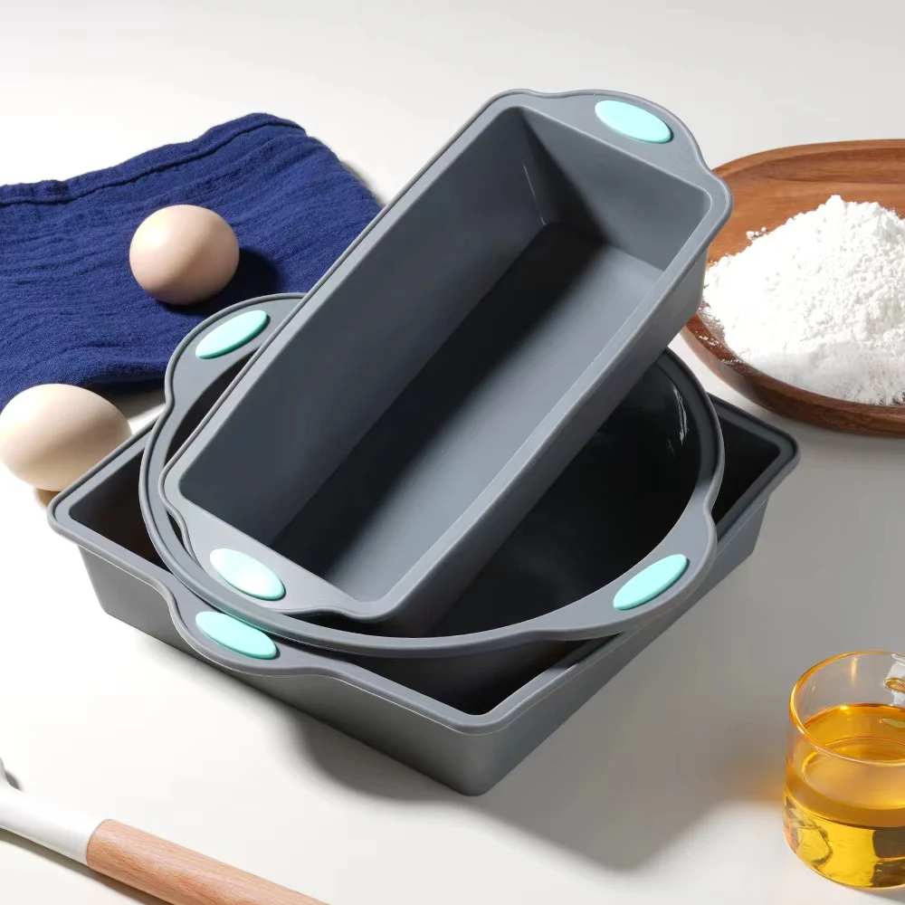 グレー耐熱シリコーンケーキ型パン 2/3 個ベーキングトレイ - Kitchen Baking Store のレビューと価格