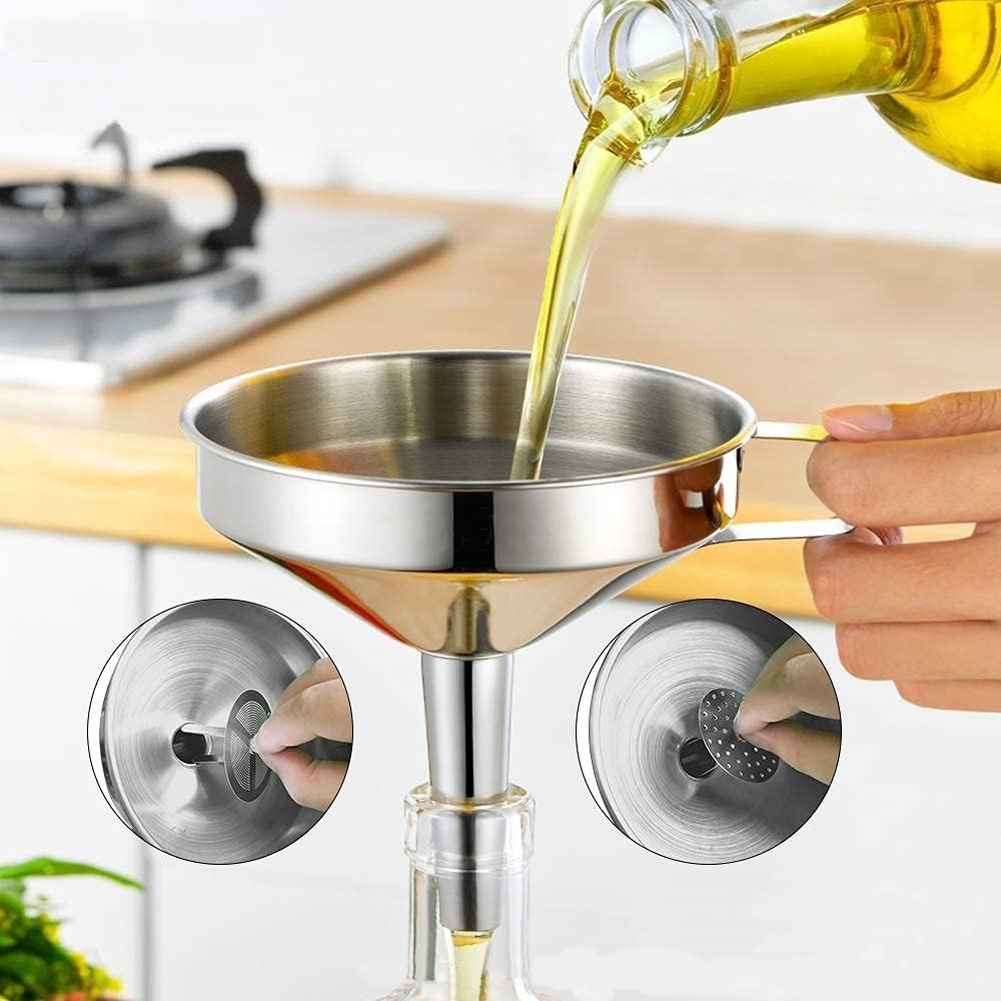1Pc ステンレス鋼食用油漏斗広口キッチンアクセサリーバービ - Kitchen Baking Store のレビューと価格