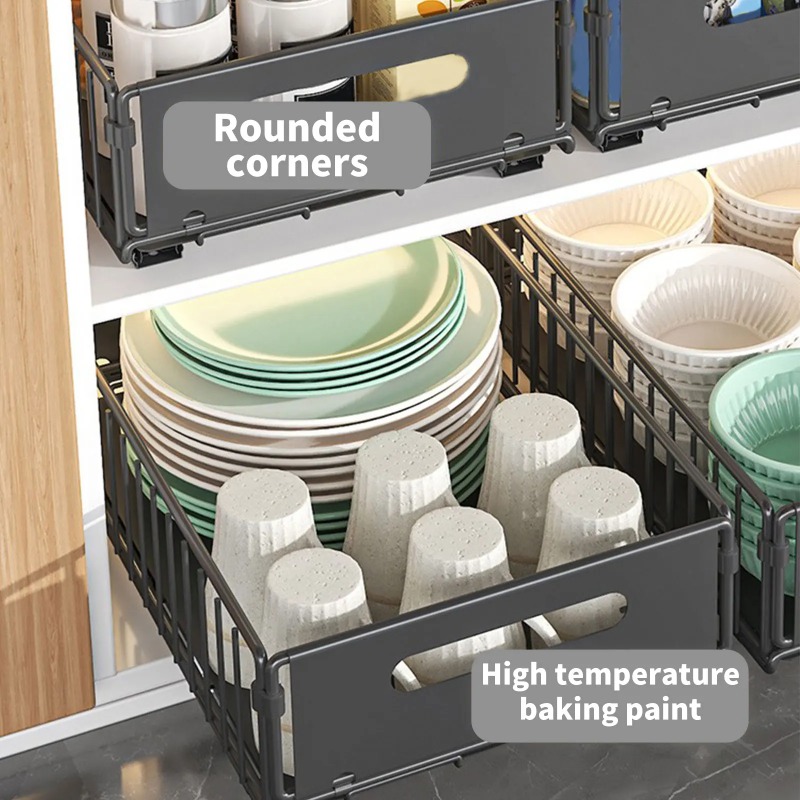 1個入り キッチン収納ラック スライドレール付き 引き出し式 - Kitchen Baking Tray Storage のレビューと価格
