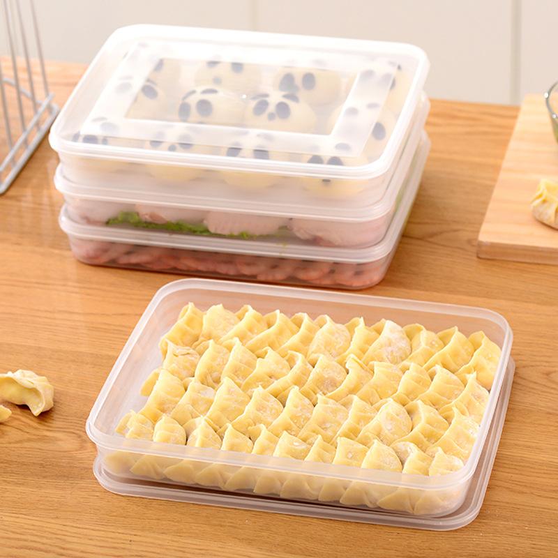 透明なキッチン収納ボックス 冷蔵庫オーガナイザー 食品グレー - Kitchen Baking Tray Storage のレビューと価格