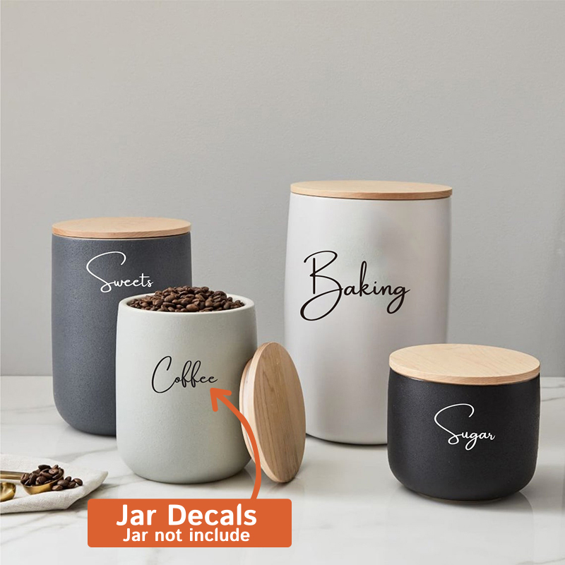 デカールのみ 8 個キッチン整理キャニスタージャーラベルステ - Kitchen Baking Canisters のレビューと価格