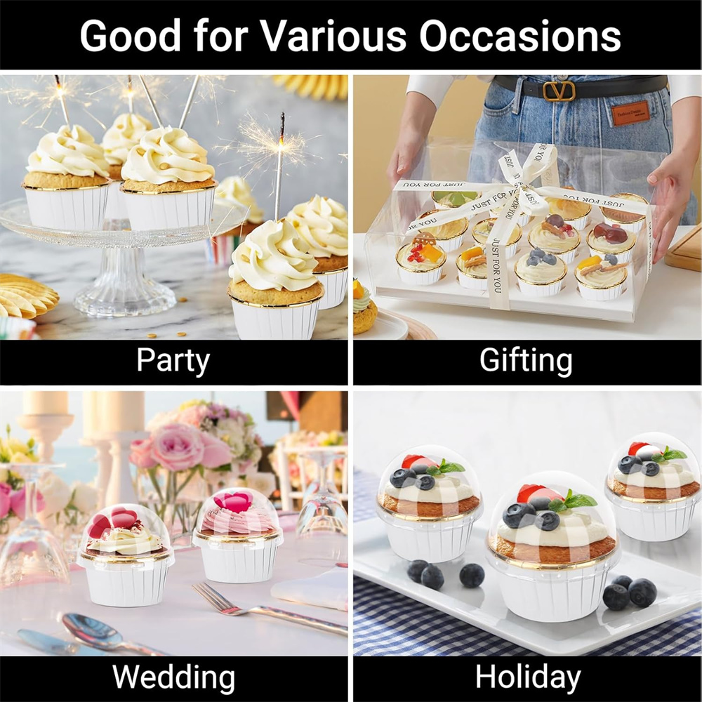 50個入り マフィンカップ 紙製カップケーキラッパー ベーキ - Kitchen Baking Supplies のレビューと価格