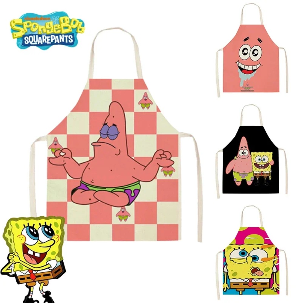スポンジボブ パトリック キッチンエプロン 大人用 リネンビ - Kitchen Baking Store のレビューと価格