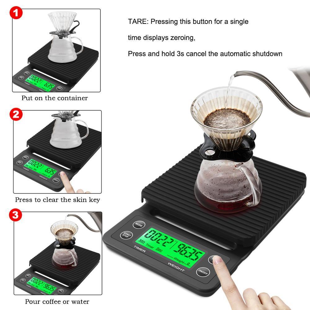 3kg/0.1g 5kg/0.1g ドリップコーヒースケール - Kitchen Baking Timer のレビューと価格