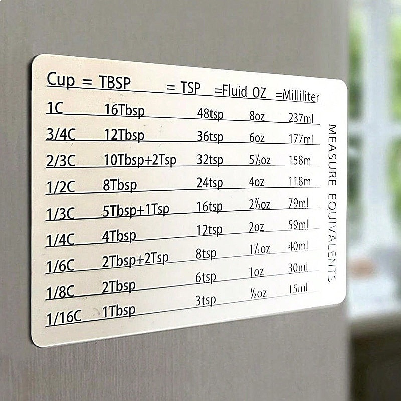キッチンベーキング用磁気計量換算表冷蔵庫マグネットスプーンカ - Kitchen Baking Conversion Chart のレビューと価格