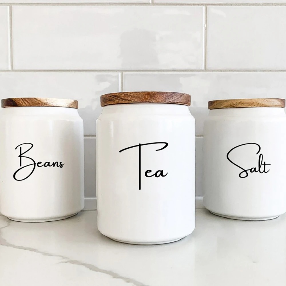 キッチン整理用キャニスタージャーラベルステッカー 防水デカー - Kitchen Baking Canisters のレビューと価格
