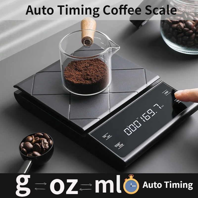 USB充電式キッチンコーヒー計量スケール、タイマー付きLED - Kitchen Baking Timer のレビューと価格