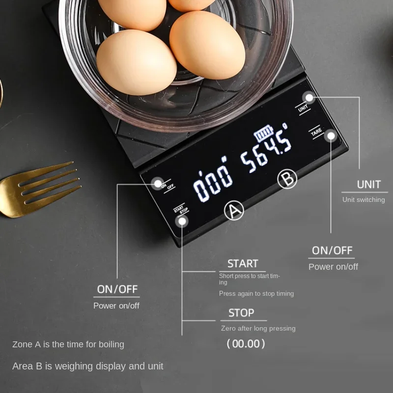 USB充電式キッチンコーヒー計量スケール、タイマー付きLED - Kitchen Baking Timer のレビューと価格