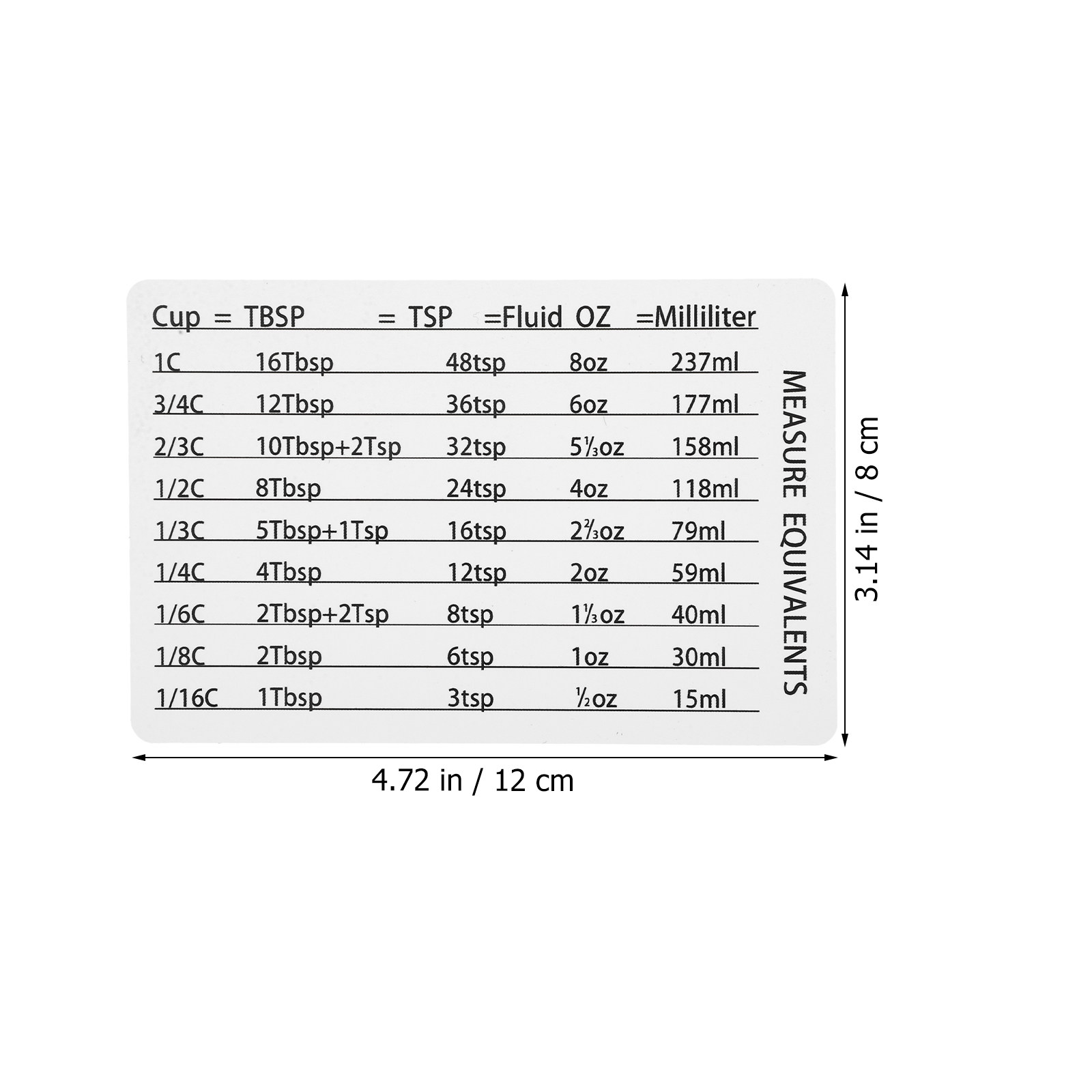 キッチン・ベーキング・ラボ用プロフェッショナル磁気変換チャー - Kitchen Baking Conversion Chart のレビューと価格