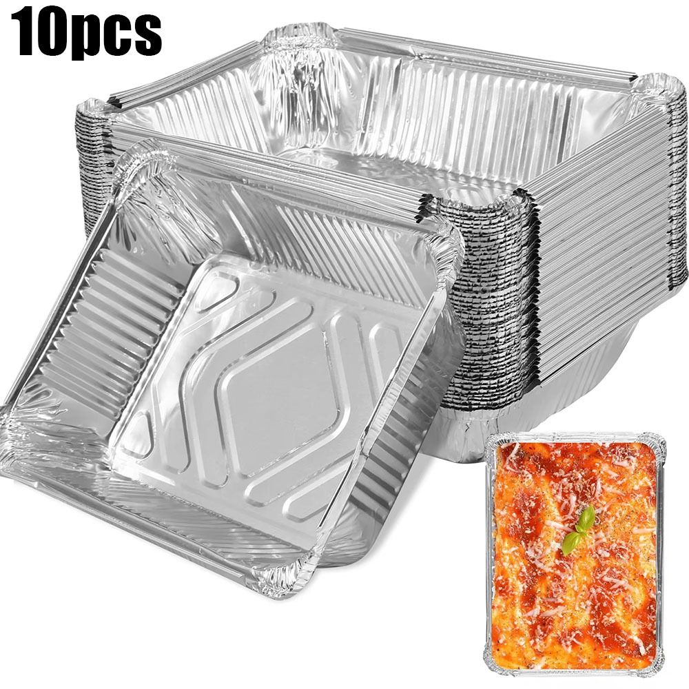 10 個使い捨てアルミ箔食品保存容器オーブンベーキングパン調 - Kitchen Baking Tray Storage のレビューと価格