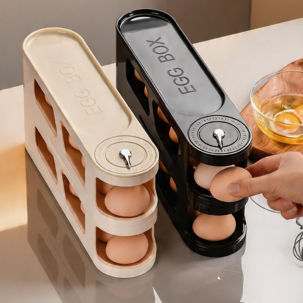大容量の卵収納ボックス、蓋付き省スペース、卵オーガナイザー、 - Kitchen Baking Tray Storage のレビューと価格