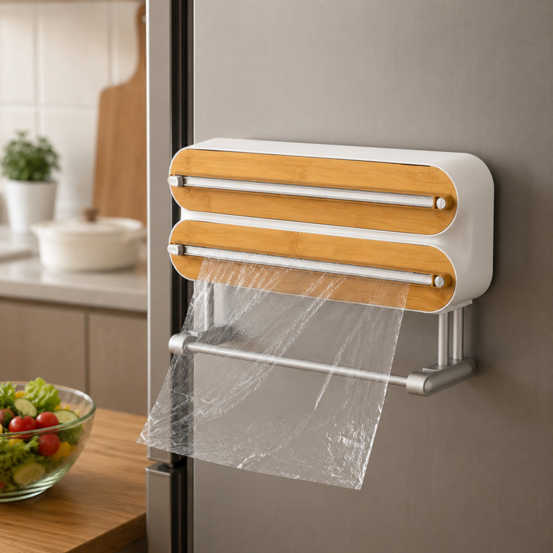 磁気フードラップカッターディスペンサー クリングフィルムホル - Kitchen Baking Tray Storage のレビューと価格