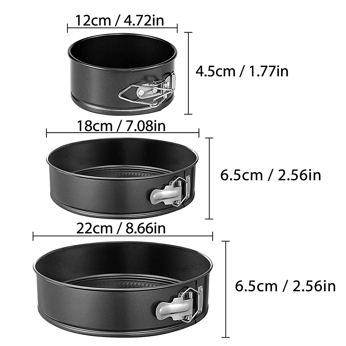 1 個、3 個のケーキパンセット、ラウンドテフロン加工ベーキ - Springform Pan Set のレビューと価格
