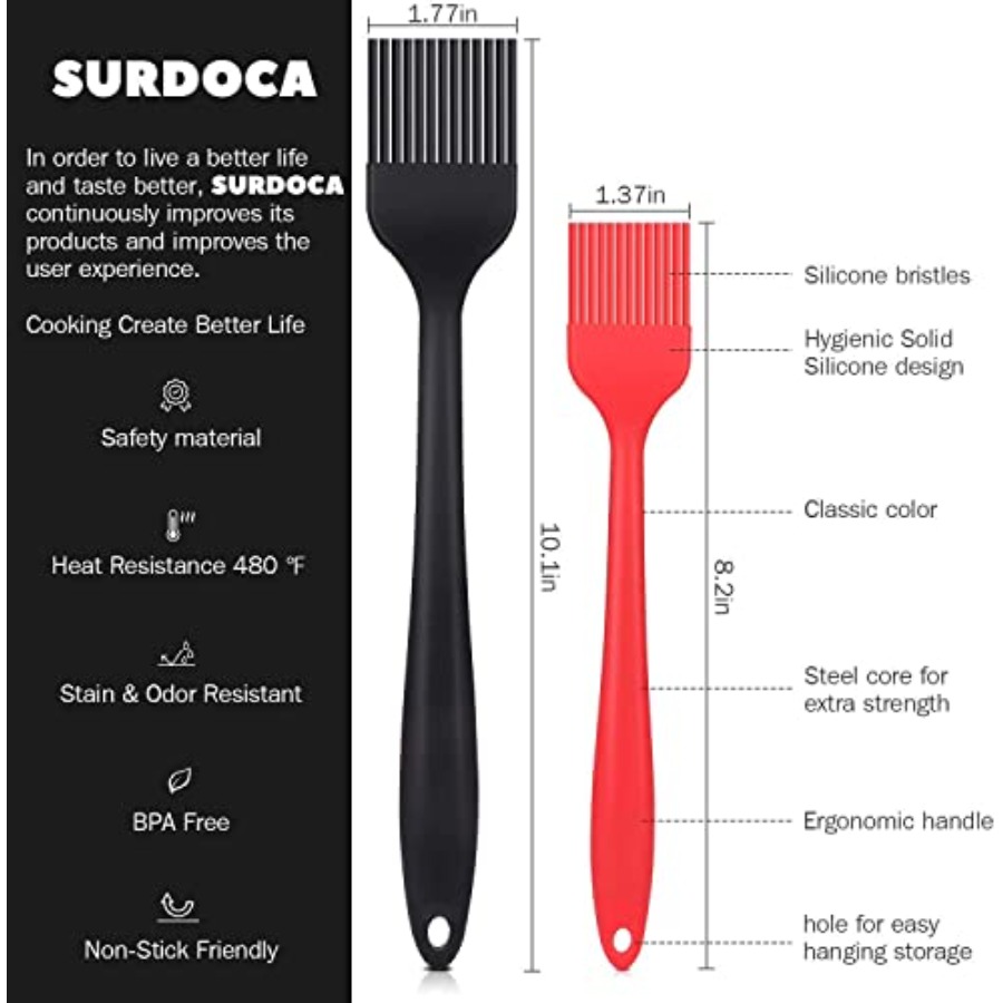 シリコン製ペストリーブラシ - 2本セット 10インチ+8イ - Kitchen Baking Brush のレビューと価格
