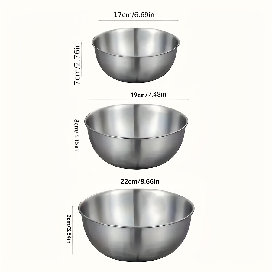 3個セット ステンレス製サラダボウルセット ミキシングボウル - Kitchen Baking Store のレビューと価格