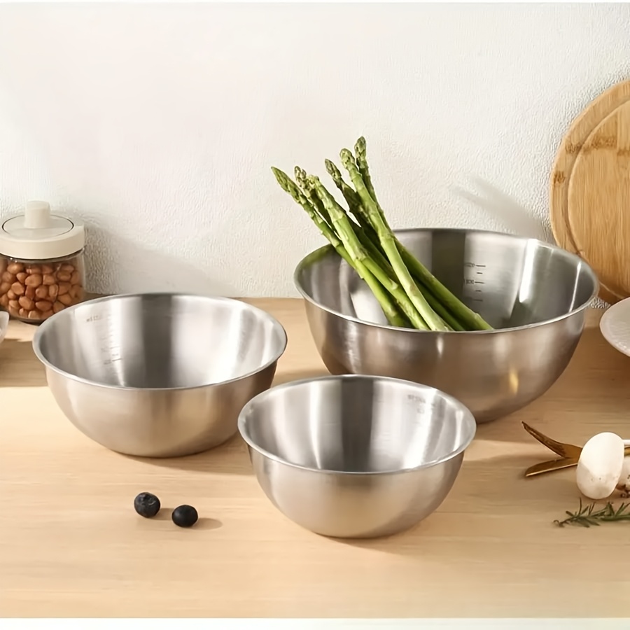 3個セット ステンレス製サラダボウルセット ミキシングボウル - Kitchen Baking Store のレビューと価格