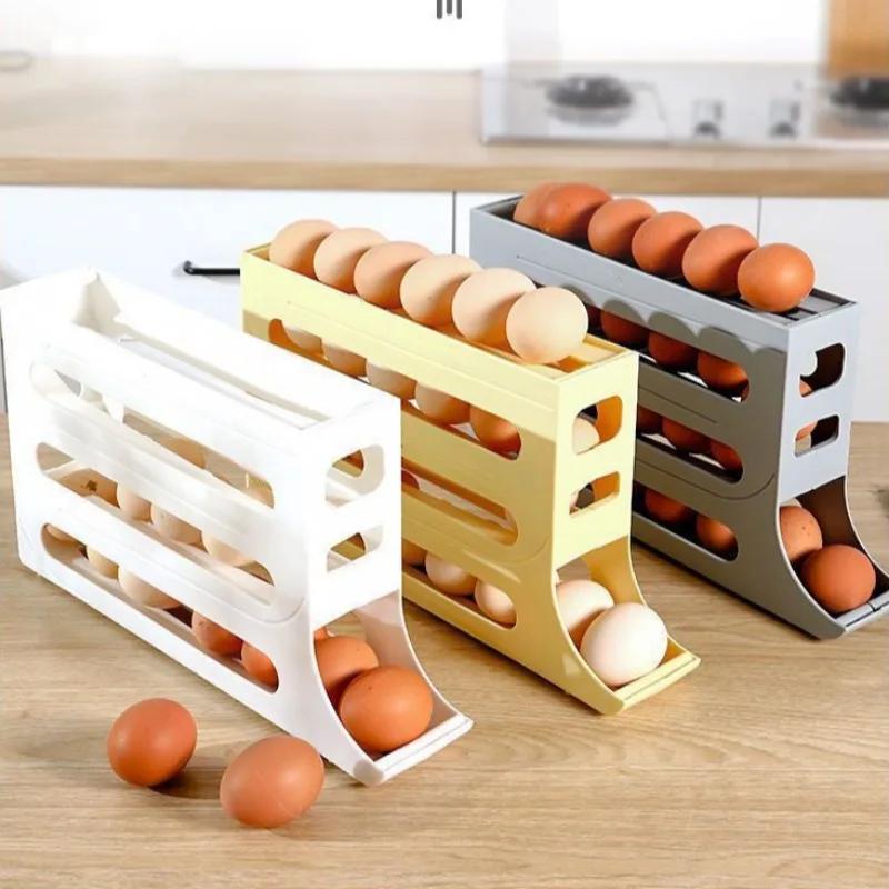 冷蔵庫用卵収納ボックス、回転式キッチンコンテナ、卵回転ラック - Kitchen Baking Tray Storage のレビューと価格