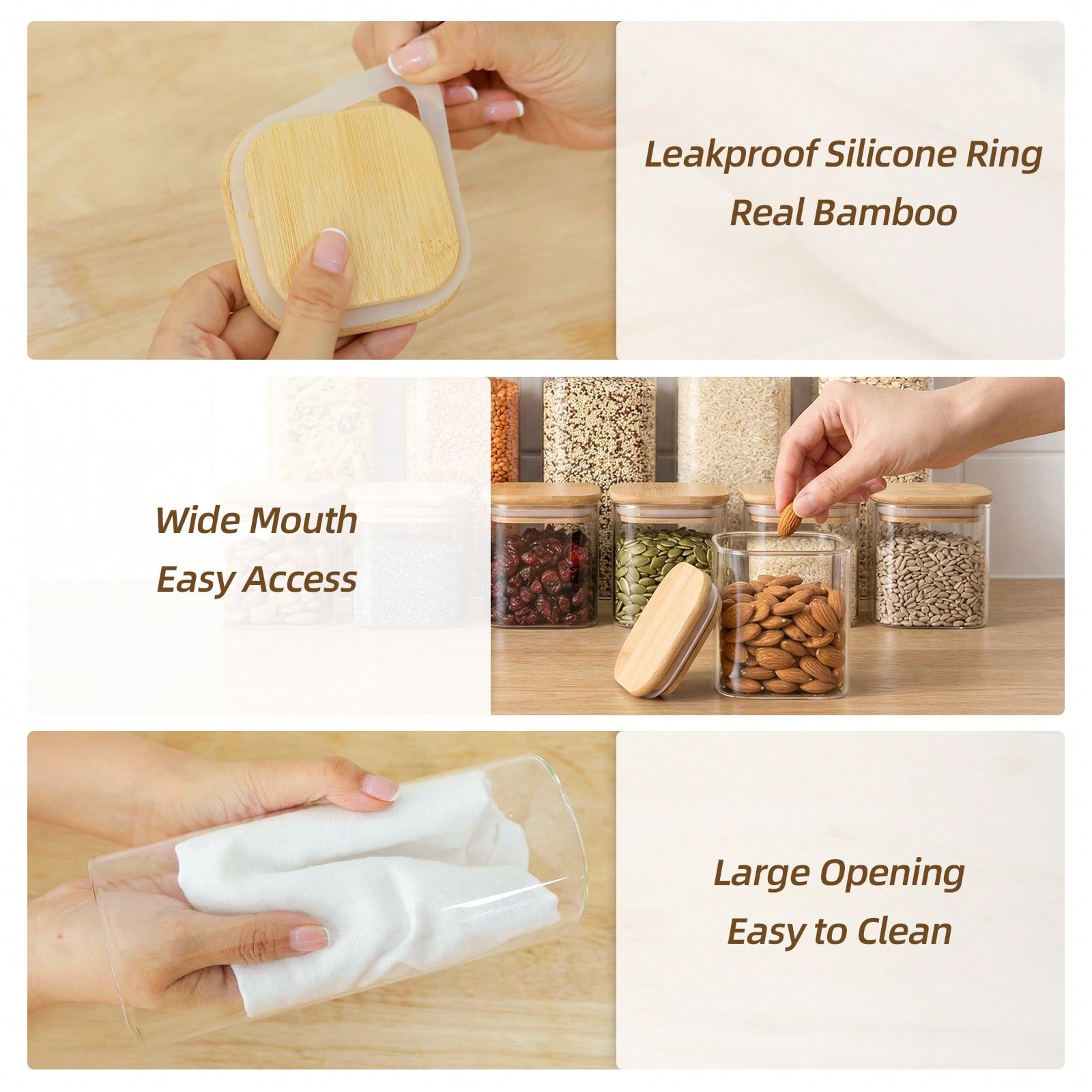 Tomnk 12個入りガラス製食品保存容器（蓋付き）、小麦粉 - Kitchen Baking Canisters のレビューと価格